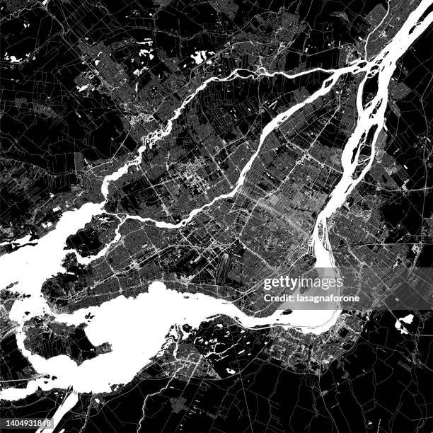 montreal, quebec, kanada vektorkarte - montreal map stock-grafiken, -clipart, -cartoons und -symbole