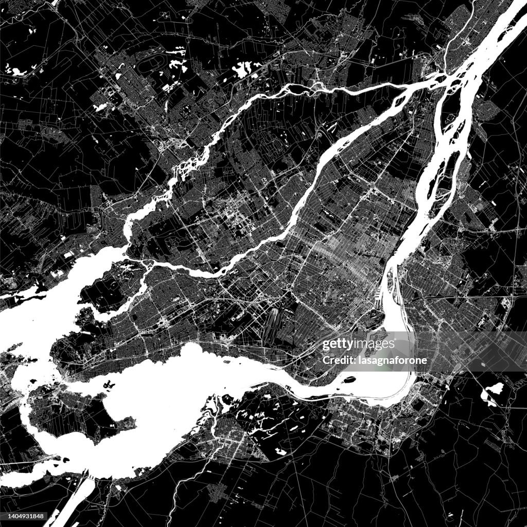 Montreal, Quebec, Canada Vector Map