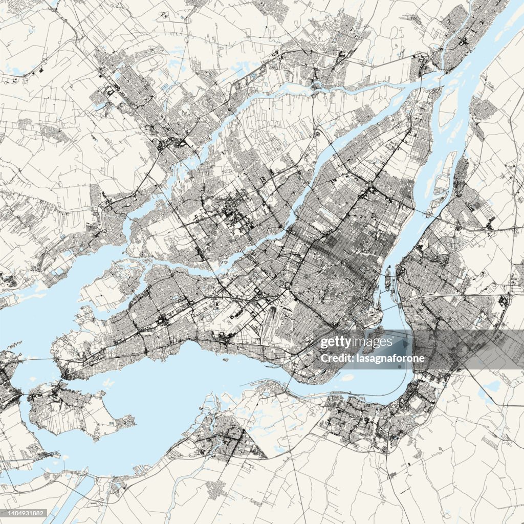 Montreal, Quebec, Canada Vector Map