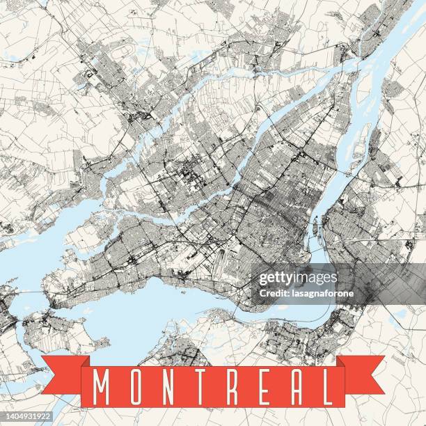 ilustraciones, imágenes clip art, dibujos animados e iconos de stock de montreal, quebec, canadá mapa vectorial - festival internacional de cine de montreal