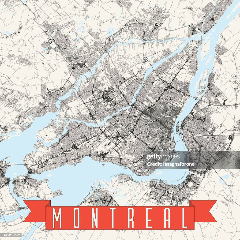 Montreal, Quebec, Canada Vector Map