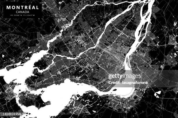 montreal, quebec, kanada vektorkarte - montreal map stock-grafiken, -clipart, -cartoons und -symbole