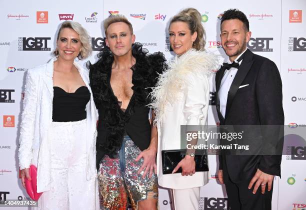 Claire Richards, Ian Watkins, Faye Tozer and Lee Latchford-Evans attend the LGBT Awards 2022 at The Brewery on June 24, 2022 in London, England.