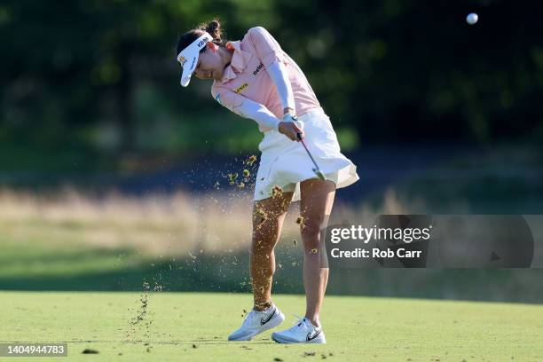 In Gee Chun of South Korea plays her second shot on the 18th hole during the second round of the KPMG Women's PGA Championship at Congressional...