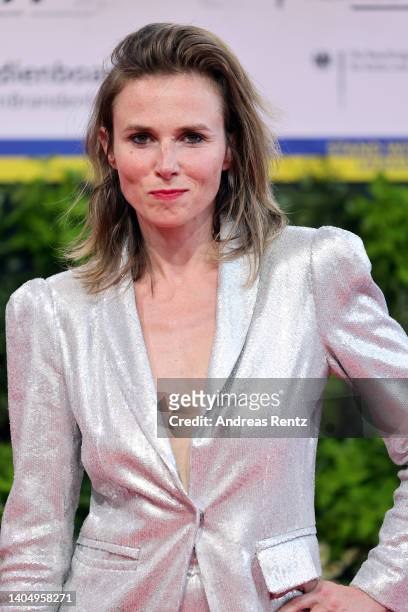 Karin Hanczewski arrives for the 72nd Lola - German Film Award at Palais am Funkturm on June 24, 2022 in Berlin, Germany.