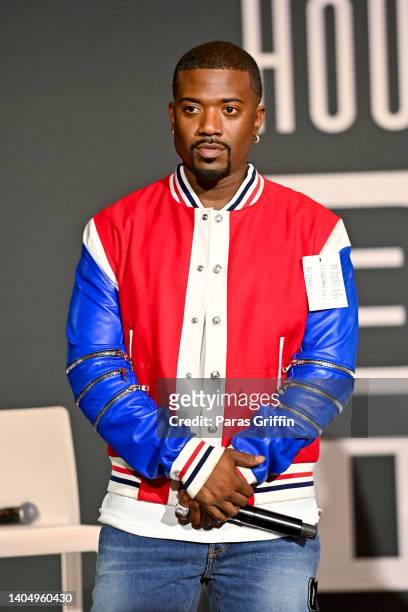 Ray J speaks onstage during the "Live: Podcast with Earn Your Leisure" panel at House Of BET on June 24, 2022 in Los Angeles, California.