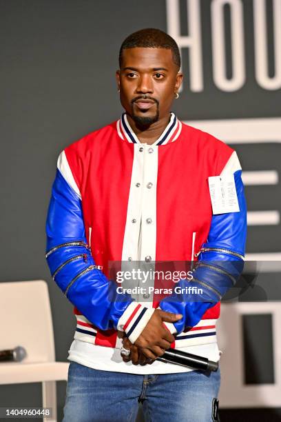 Ray J speaks onstage during the "Live: Podcast with Earn Your Leisure" panel at House Of BET on June 24, 2022 in Los Angeles, California.