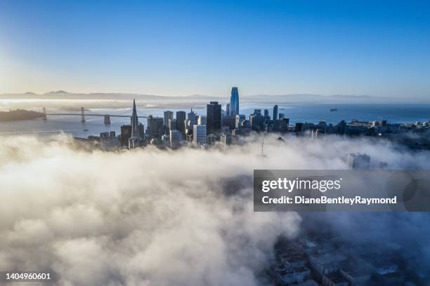san francisco above the fog - bay area stock pictures, royalty-free photos & images