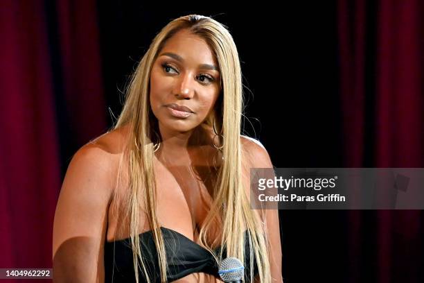 NeNe Leakes speaks onstage during the "Live: Podcast with Earn Your Leisure" panel at House Of BET on June 24, 2022 in Los Angeles, California.