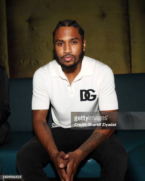 Trey Songz attends inBetweeners & D&G, powered by UNXD. DGFamily NFT.NYC Party at TAO Uptown on June 22, 2022 in New York City.