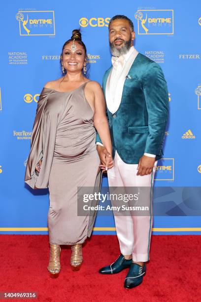 Estela Lopez-Spears and Aaron D. Spears attends the 49th Daytime Emmy Awards at Pasadena Convention Center on June 24, 2022 in Pasadena, California.