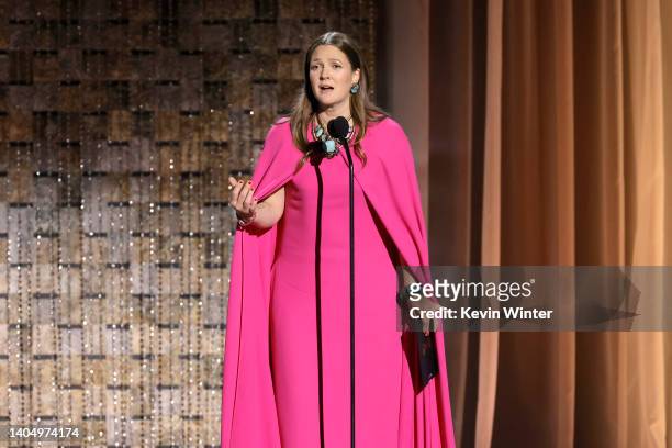 Drew Barrymore speaks onstage during the 49th Daytime Emmy Awards at Pasadena Convention Center on June 24, 2022 in Pasadena, California.