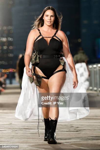 Model walks the runway at the MADE New York 2022 New Wave New York show at Brooklyn Bridge Park on June 24, 2022 in New York City.