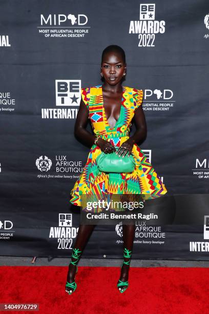 Nyakim Gatwech attends the BET International Nominee Welcome Party for BET Awards 2022 on June 24, 2022 in Los Angeles, California.