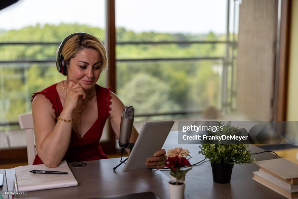 Woman Using Technology Simple Woman Using Technology At Home And In The Office High-Res Stock Photo ...