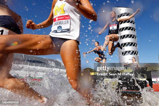 Aleia Hobbs looks on after competing in the Women 100 Meter Dash Final during the USATF Championships at Hayward Field on June 24, 2022 in Eugene,...