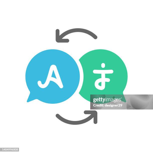 übersetzen sie icon flat design. - übersetzung stock-grafiken, -clipart, -cartoons und -symbole