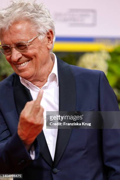 Henry Huebchen arrives for the 72nd Lola - German Film Award at Palais am Funkturm on June 24, 2022 in Berlin, Germany.