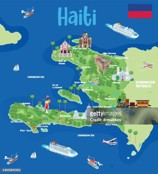cartoon karte von haiti - haiti stock-grafiken, -clipart, -cartoons und -symbole