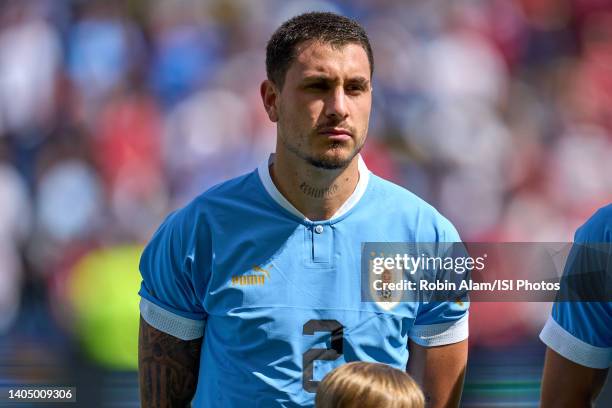 Jose Gimenez of Uruguay before a game between Uruguay and USMNT at Children's Mercy Park on June 5, 2022 in Kansas City, Kansas.