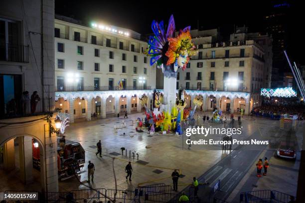 The official bonfire 'Ars Amandis' before the crema of the Bonfires of San Juan 2022, on 24 June, 2022 on June 24, on 24 June, 2022 2022, on 24 June,...