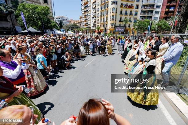 Crowd of people during the mascleta of the Bonfires of San Juan 2022, on 24 June, 2022 on June 24, on 24 June, 2022 2022, on 24 June, 2022 in...