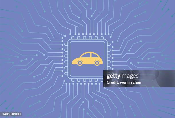 autochip - fahrerloses transportmittel stock-grafiken, -clipart, -cartoons und -symbole