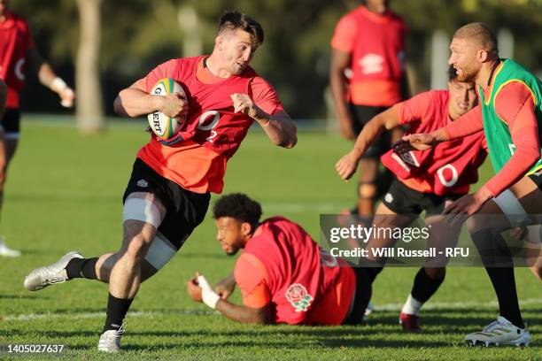 Tom Curry of the England Rugby squad during an England training session at Hale School on June 25, 2022 in Perth, Australia.