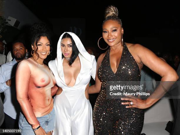 Shentel Jackson, Laura Govan and Cynthia Bailey attend Toast To Black Hollywood Celebration at The London West Hollywood at Beverly Hills on June 24,...