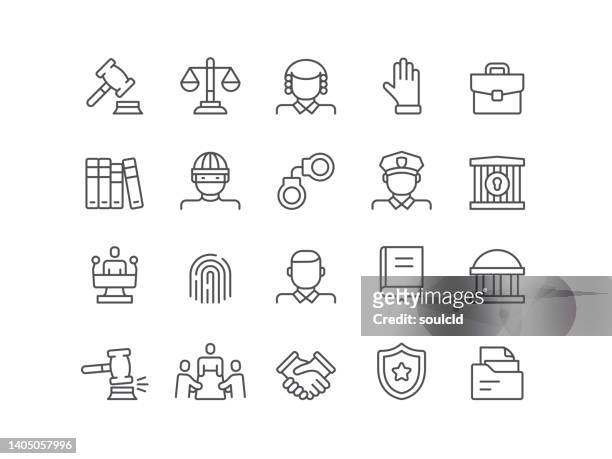 law icons - legal defense stock illustrations