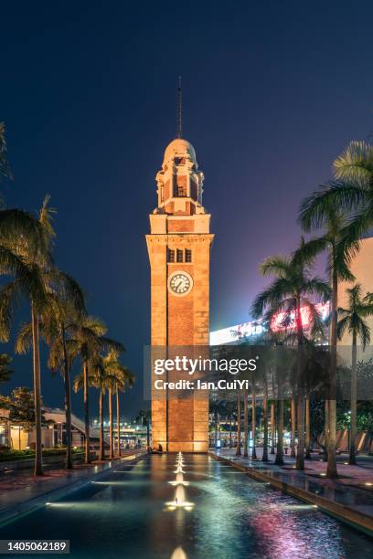 former kowloon-canton railway clock tower, hong kong, china - turmuhr stock-fotos und bilder
