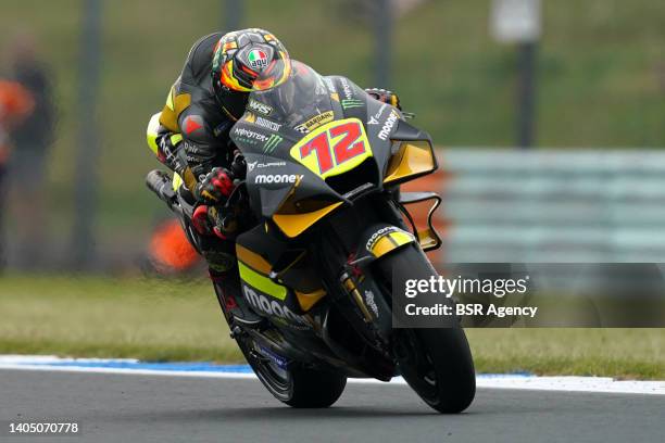Marco Bezzecchi of Mooney VR46 Racing Team and Italy during Qualifying for the MotoGP of Netherlands at TT Assen on June 25, 2022 in Assen,...