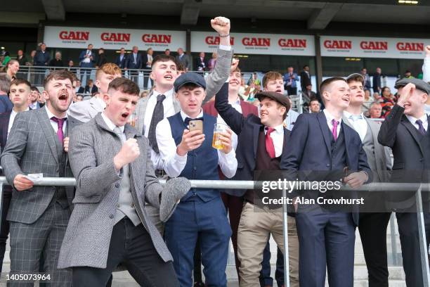 Enjoying a winner at Curragh Racecourse on June 25, 2022 in Kildare, Ireland.