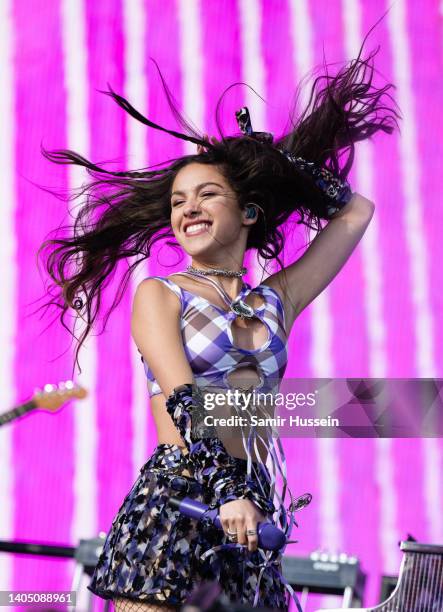 Olivia Rodrigo performs on the Other Stage during day four of Glastonbury Festival at Worthy Farm, Pilton on June 25, 2022 in Glastonbury, England.