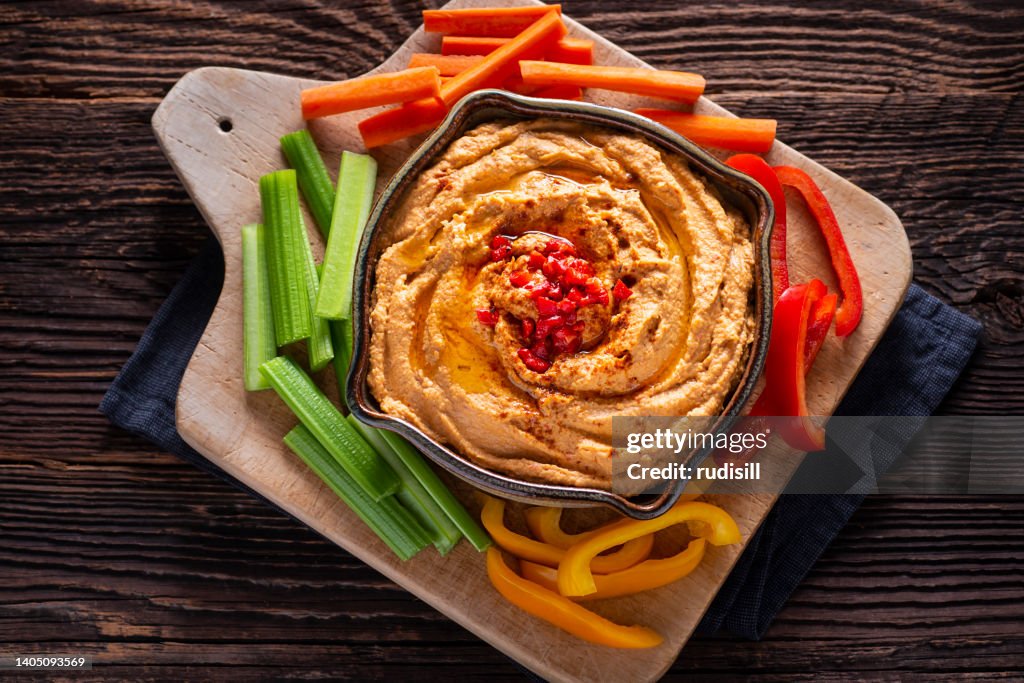Gebratene rote Paprika Hummus
