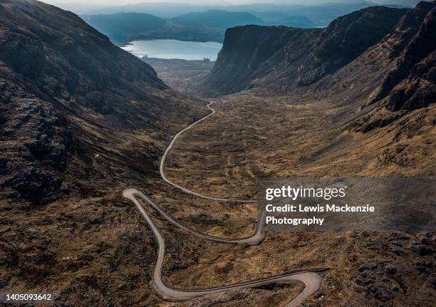 bealach na ba - aerial view uk stock pictures, royalty-free photos & images