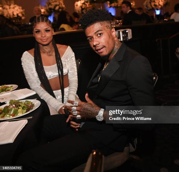 ChriseanRock and Blueface attend the 2nd annual Hollywood Unlocked Impact Awards at The Beverly Hilton on June 24, 2022 in Beverly Hills, California.