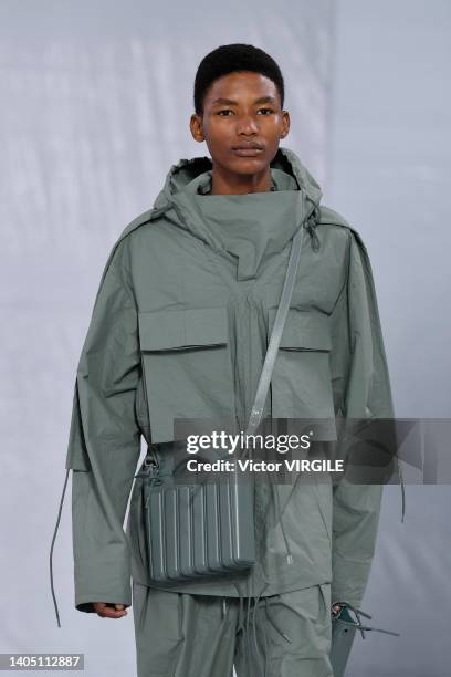 Model walks the runway during the Craig Green Ready to Wear Spring/Summer 2023 fashion show as part of the Paris Men Fashion Week on June 25, 2022 in...