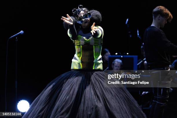 Bjork performs onstage at La Seine Musicale on June 24, 2022 in Boulogne-Billancourt, France.
