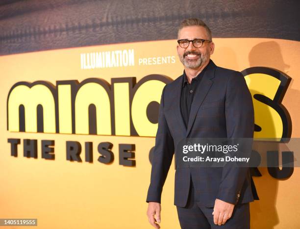 Steve Carell attends the Illumination and Universal Pictures' "Minions: The Rise Of Gru" Los Angeles premiere on June 25, 2022 in Hollywood,...