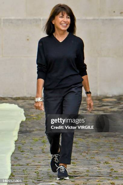 Fashion designer Véronique Nichanian walks the runway during the Hermes Ready to Wear Spring/Summer 2023 fashion show as part of the Paris Men...