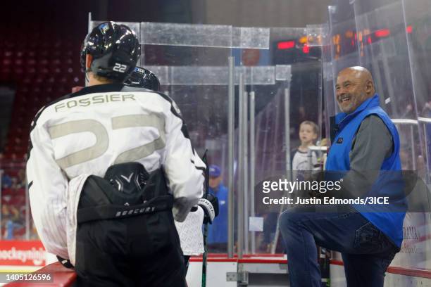 Head coach Grant Fuhr of Team Fuhr reacts during 3ICE Week Two at Magness Arena on June 25, 2022 in Denver, Colorado.