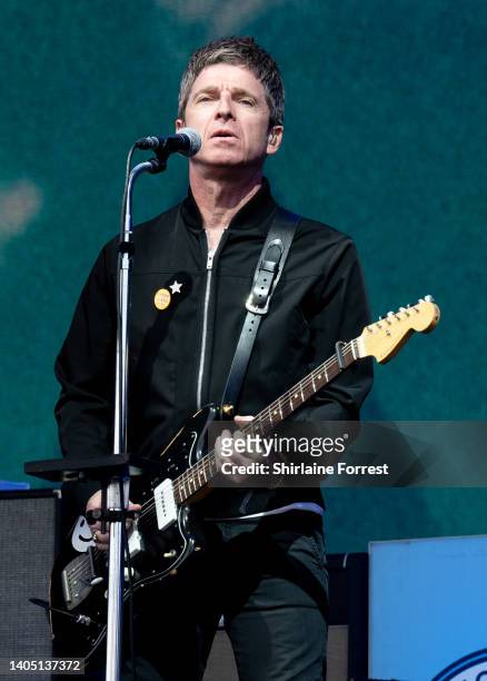 Noel Gallagher's High Flying Birds perform on the Pyramid Stage during day four of Glastonbury Festival at Worthy Farm, Pilton on June 25, 2022 in...