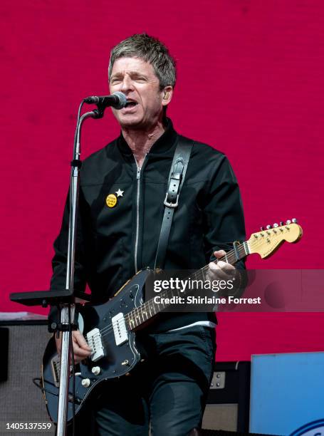 Noel Gallagher's High Flying Birds perform on the Pyramid Stage during day four of Glastonbury Festival at Worthy Farm, Pilton on June 25, 2022 in...