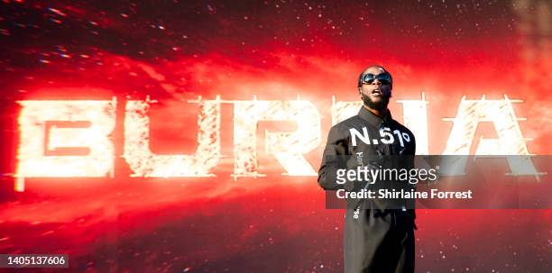 Burna Boy performs on the Other Stage during day four of Glastonbury Festival at Worthy Farm, Pilton on June 25, 2022 in Glastonbury, England.