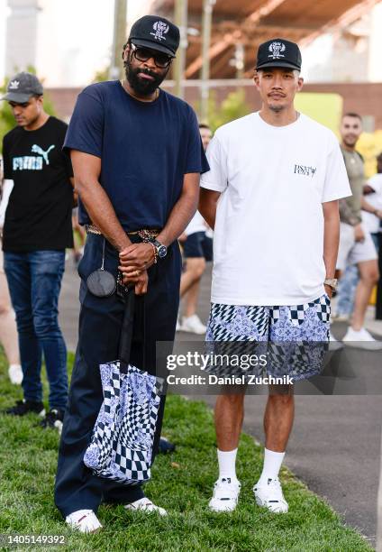 Public School designers, Maxwell Osborne and Dao-Yi Chow are seen outside of Made NY on June 25, 2022 in the borough of Brooklyn, New York.