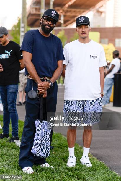 Public School designers, Maxwell Osborne and Dao-Yi Chow are seen outside of Made NY on June 25, 2022 in the borough of Brooklyn, New York.