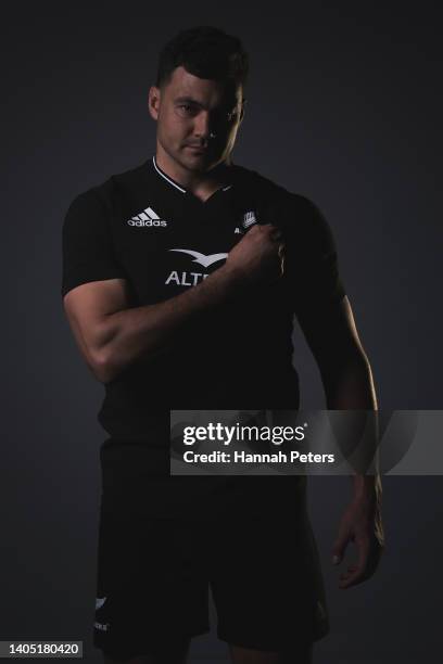 David Havili poses during the New Zealand All Blacks 2022 headshots session at the Park Hyatt Hotel on June 21, 2022 in Auckland, New Zealand.