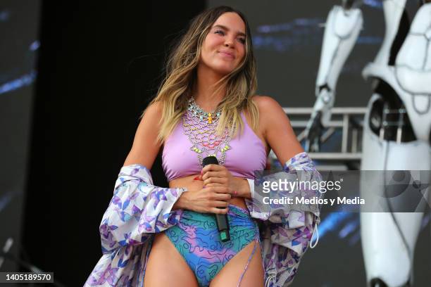 Belinda Peregrin performs during the Machaca Fest 2022 at Parque Fundidora on June 25, 2022 in Monterrey, Mexico.