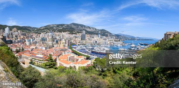 monaco panorama - steueroase stock-fotos und bilder